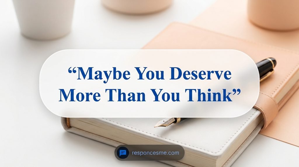 “Maybe You Deserve More Than You Think”